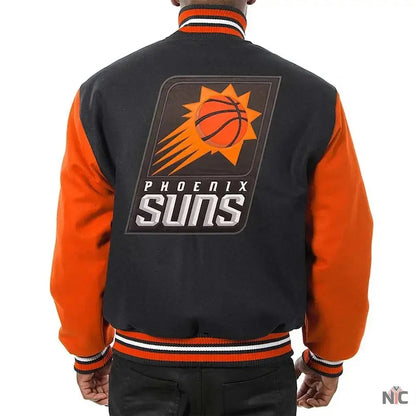 Phoenix Suns Black and Orange Wool Varsity Jacket