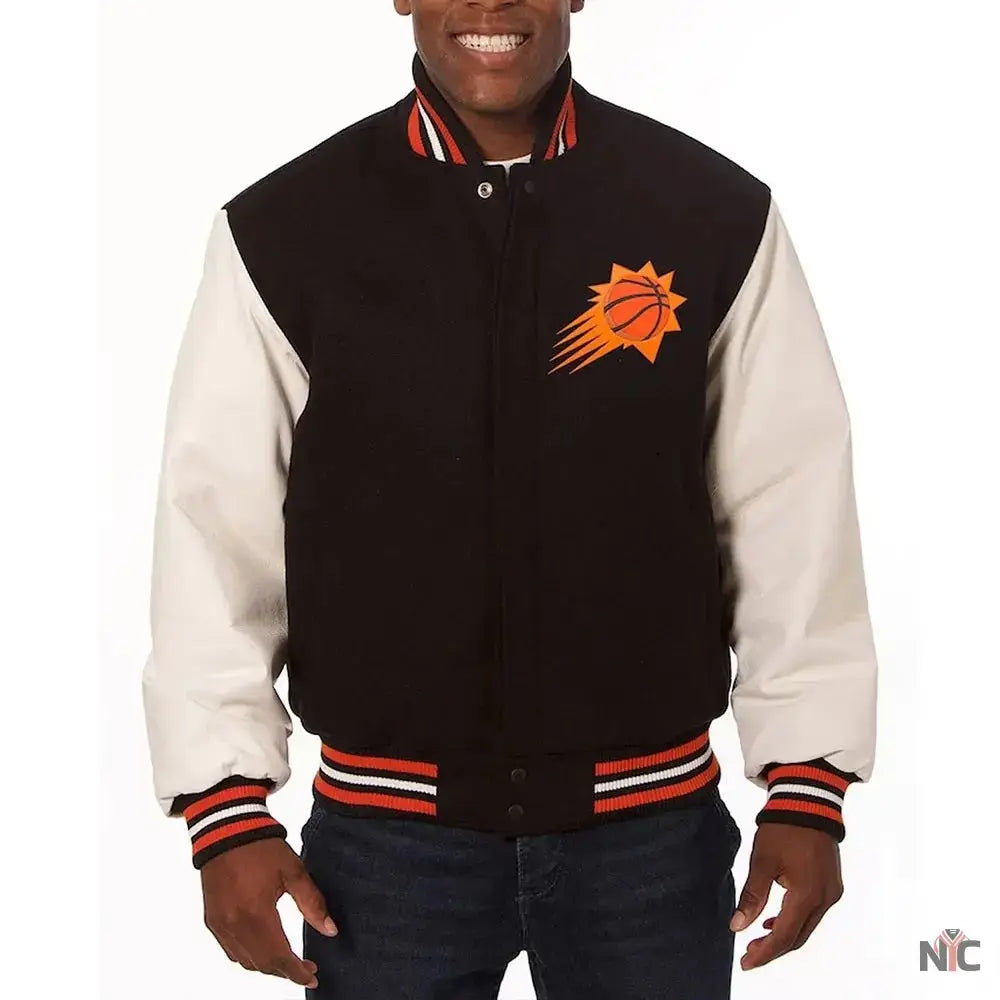 Phoenix Suns Black and White Varsity Jacket