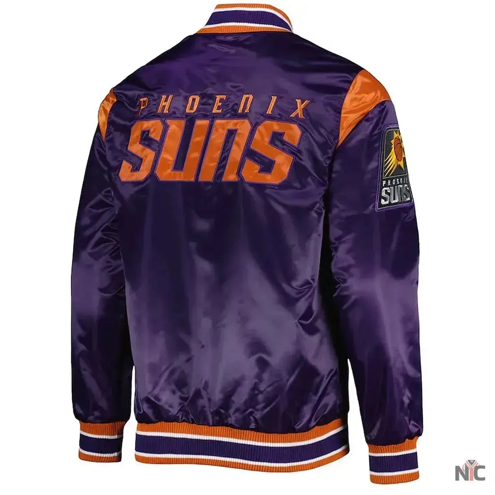 Phoenix Suns Force Play Purple Varsity Satin Jacket
