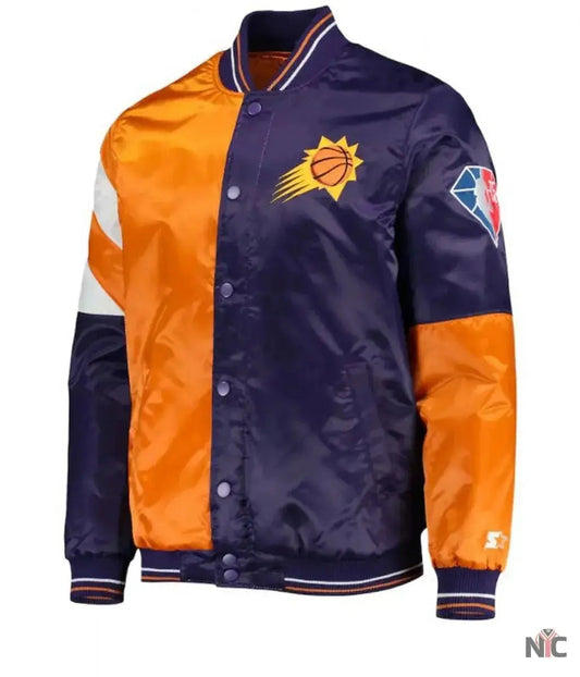 Phoenix Suns Orange and Purple Varsity Starter Jacket