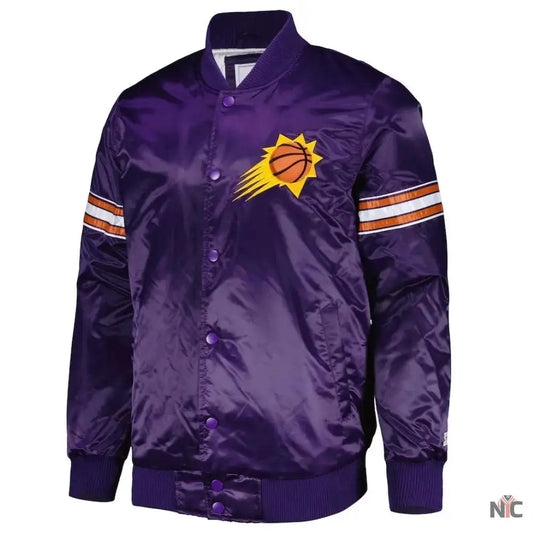 Phoenix Suns Pick & Roll Full-Snap Satin Varsity Jacket