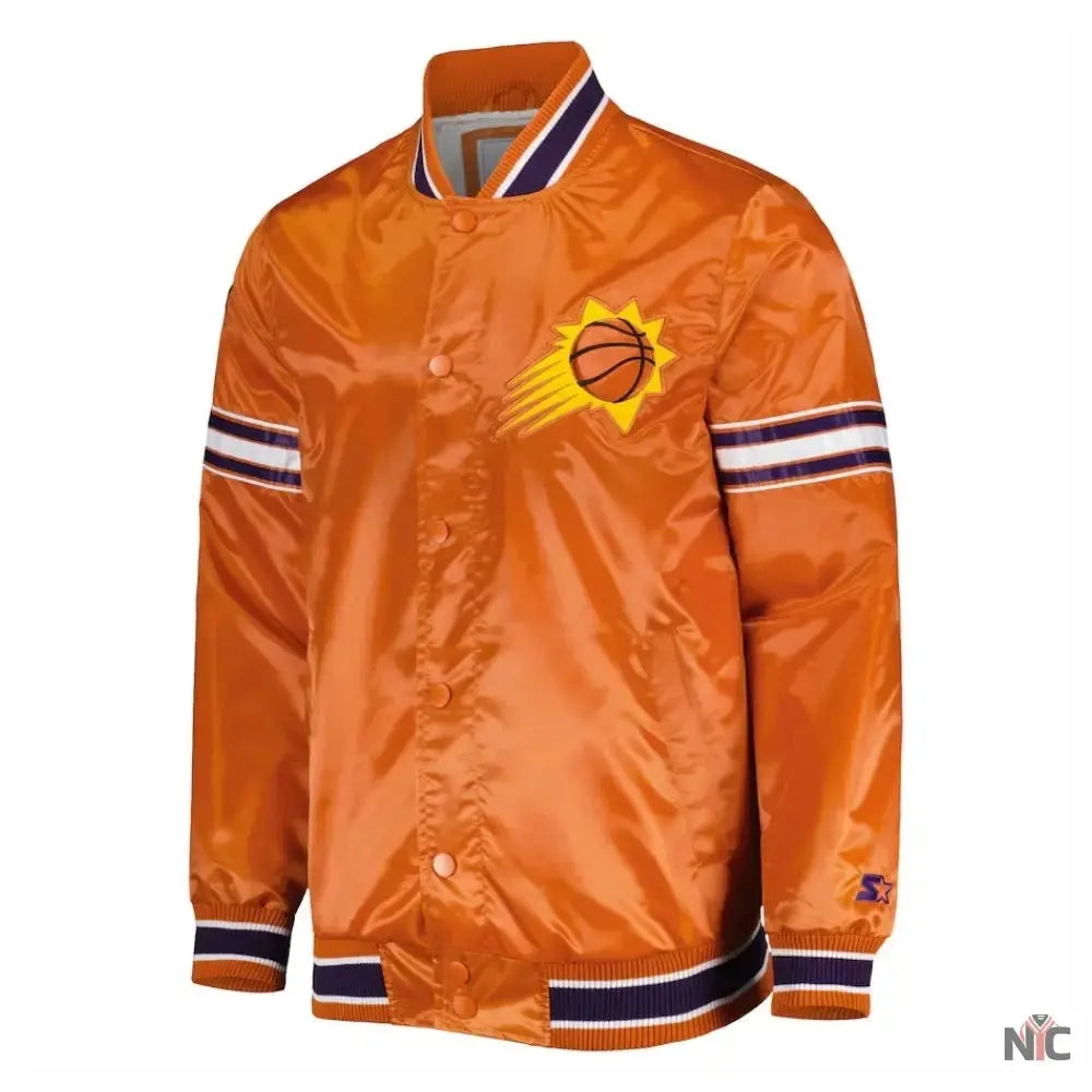 Phoenix Suns Pick & Roll Full-Snap Satin Varsity Jacket