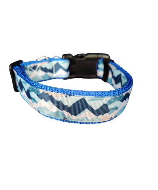 Blue Mountains Blue Nylon Dog Collar MD, LG, XL, Leash