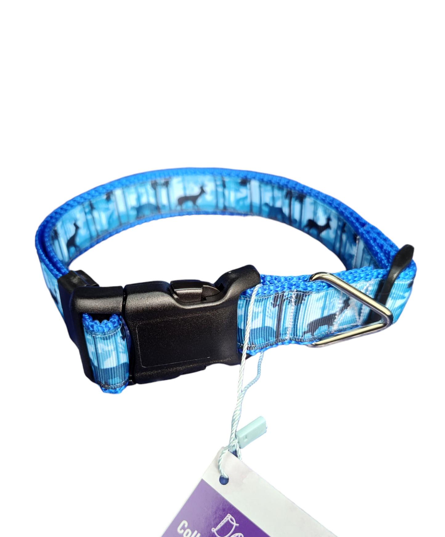 Wild Blue Forest Nylon Dog Collar MD, LG, XL, Leash