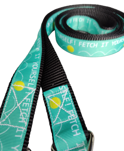 Fetch It Yourself! Black Nylon Dog Collar MD, LG, XL, Leash