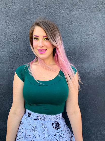 Retro Boat Neck Top in Hunter Green - Triathlete Store