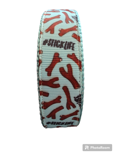 # Stick Life Light Blue Nylon Dog Collar MD, LG, XL, Leash, Martingale