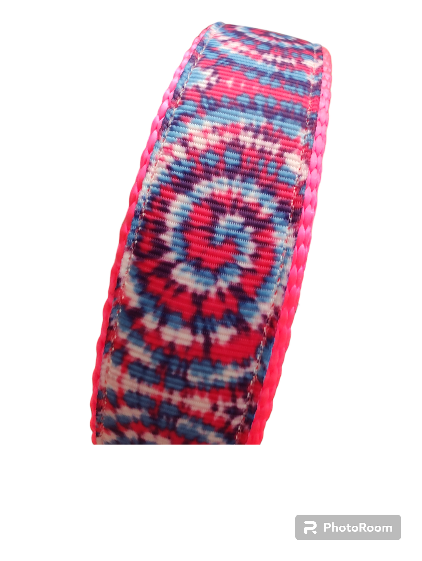 Tie Dye Hot Pink Nylon Dog Collar MD, LG, XL, Leash