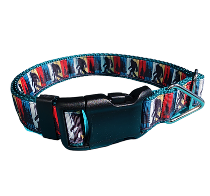 Bigfoot Sasquatch Green Nylon Dog Collar MD, LG, XL, Leash