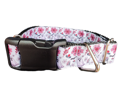 Halloween Floral Ghost Nylon Dog Collar