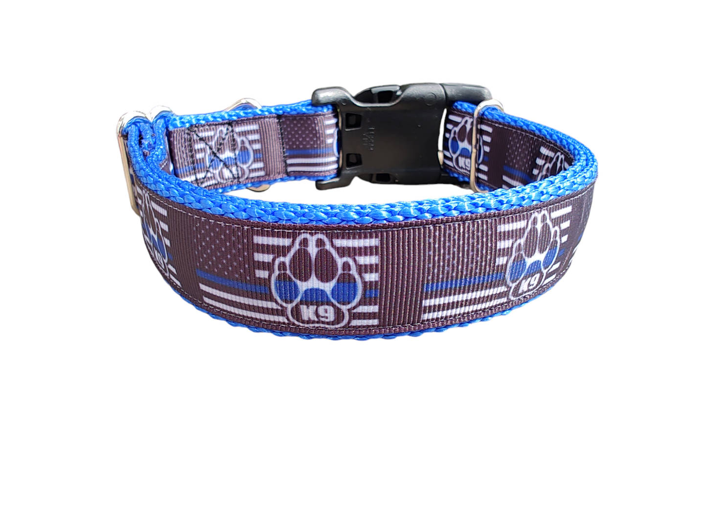 K9 Police Dog Flag Nylon Dog Collar - Triathlete Store