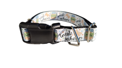 Treat Whore Glitter Nylon Dog Collar