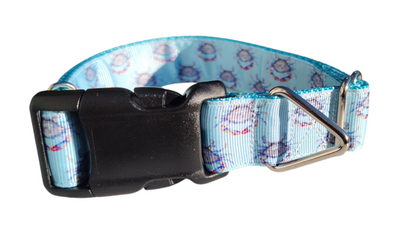 Blue Crab Nylon Dog Collar