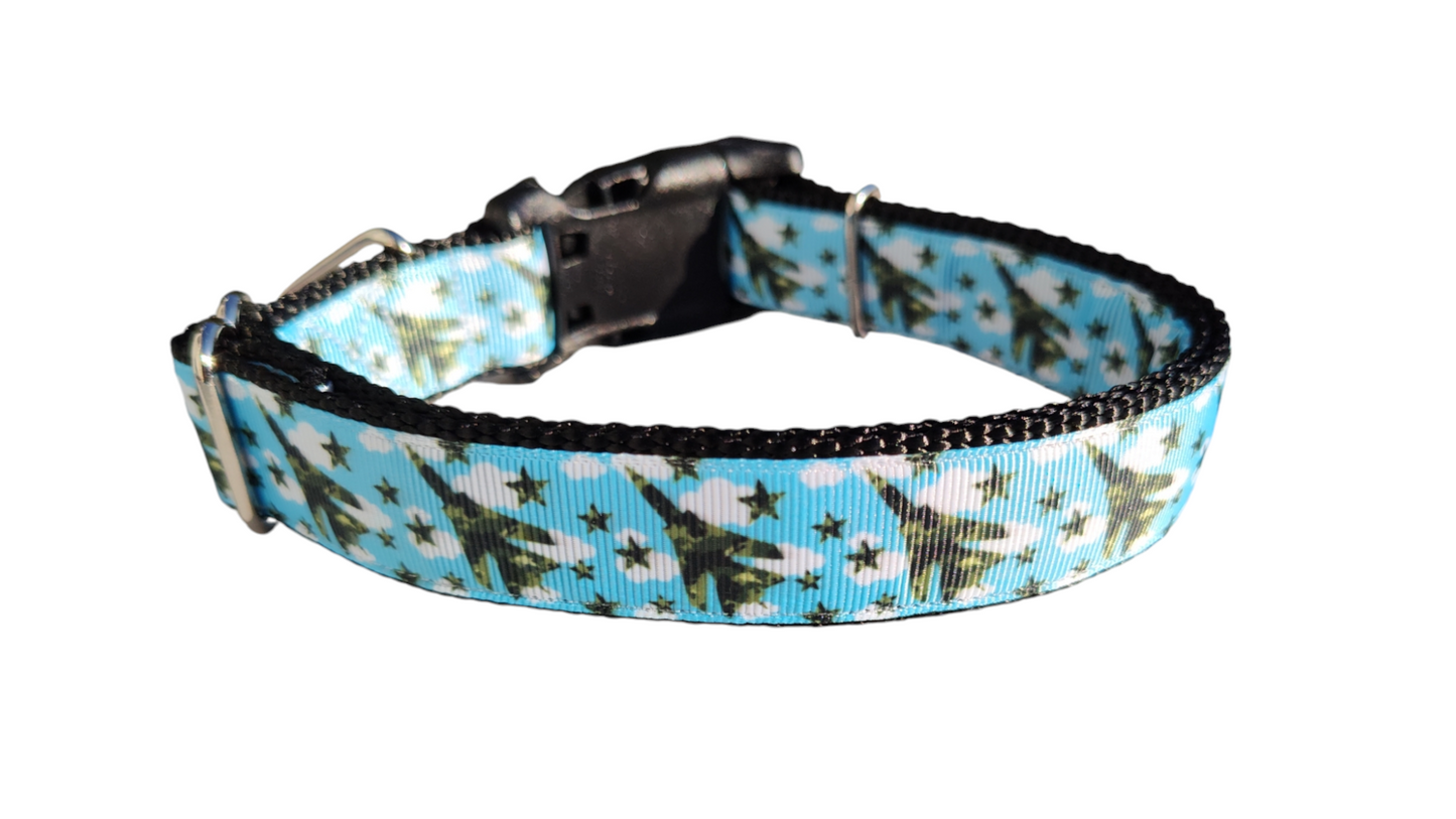 Camouflage Airplanes Nylon Dog Collar