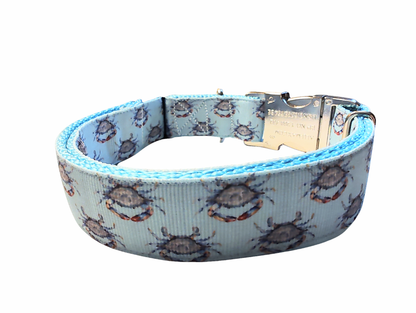 Blue Crab Nylon Dog Collar