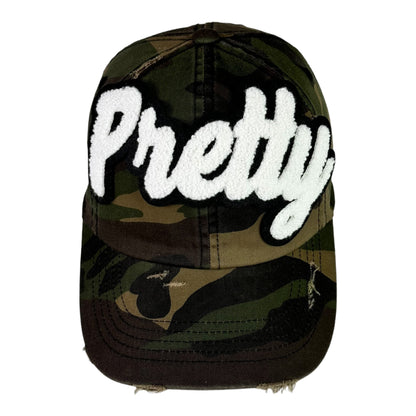 Pretty Dad Hat Camouflage Distressed Adjustable Unisex