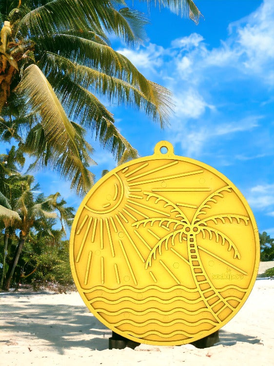 Sun n' Sea eMat - Enrichment Lick Mat For Dogs and Cats - With Suction Cups - Beach Design | USA Made