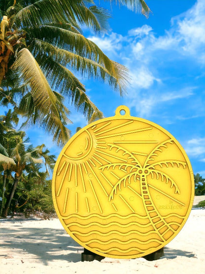 Sun n' Sea eMat - Enrichment Lick Mat For Dogs and Cats - With Suction Cups - Beach Design | USA Made