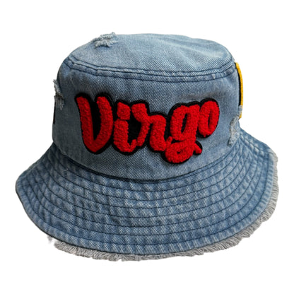 Distressed Denim Virgo Bucket Hat for Stylish Outfits