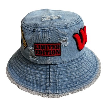 Distressed Denim Virgo Bucket Hat for Stylish Outfits