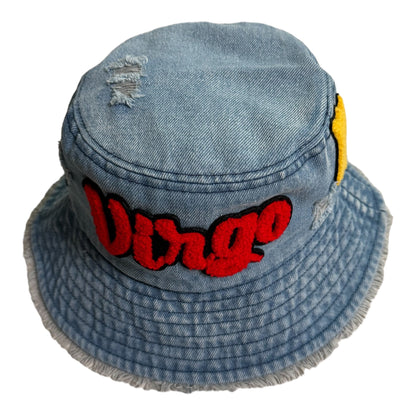 Distressed Denim Virgo Bucket Hat for Stylish Outfits