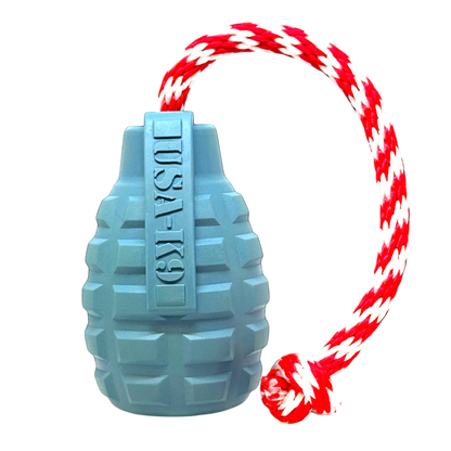 USA-K9 Grenade Rubber Dog Toy - Chew, Treat Dispenser & Tug Toy | USA