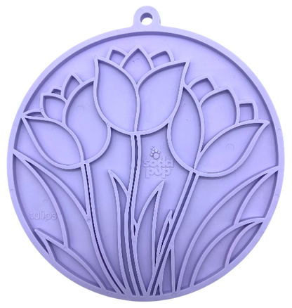 Tulip Design eMat - Enrichment Lick Mat For Dogs and Cats - With Suction Cups | USA Made