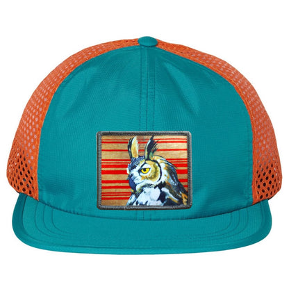 Wide Set Mesh Cap Orange/ Teal