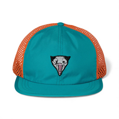 Wide Set Mesh Cap Orange/ Teal