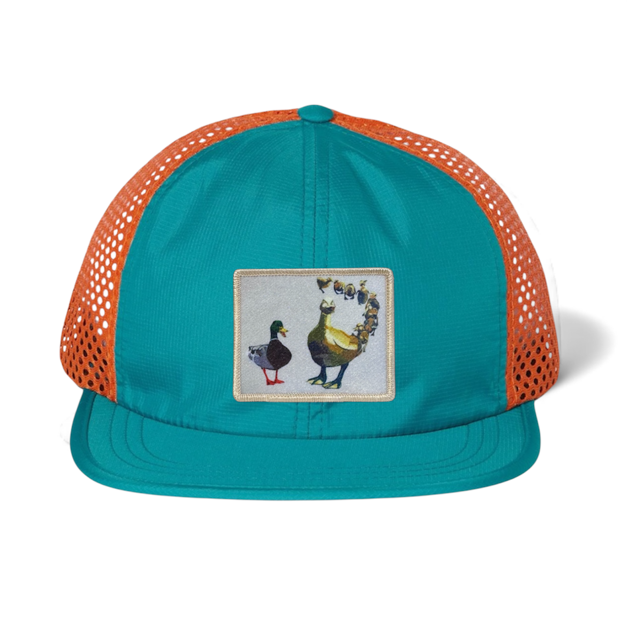 Wide Set Mesh Cap Orange/ Teal