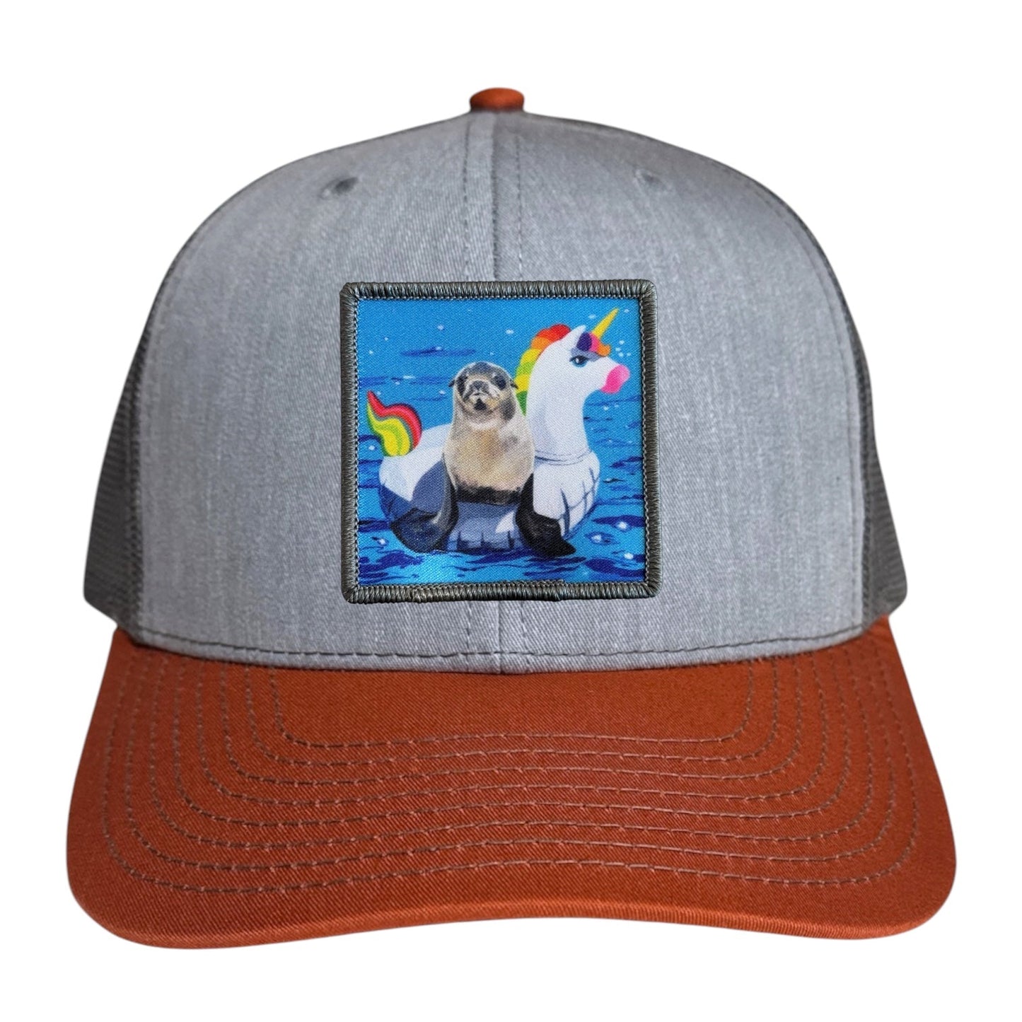 Grey/Terracotta Trucker