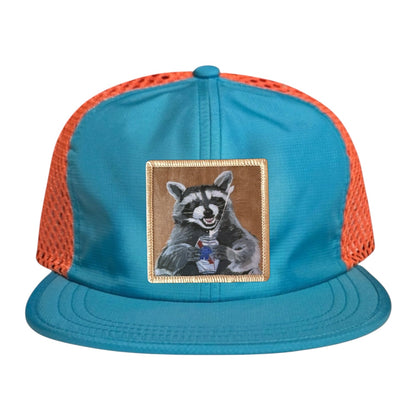 Wide Set Mesh Cap Orange/ Teal