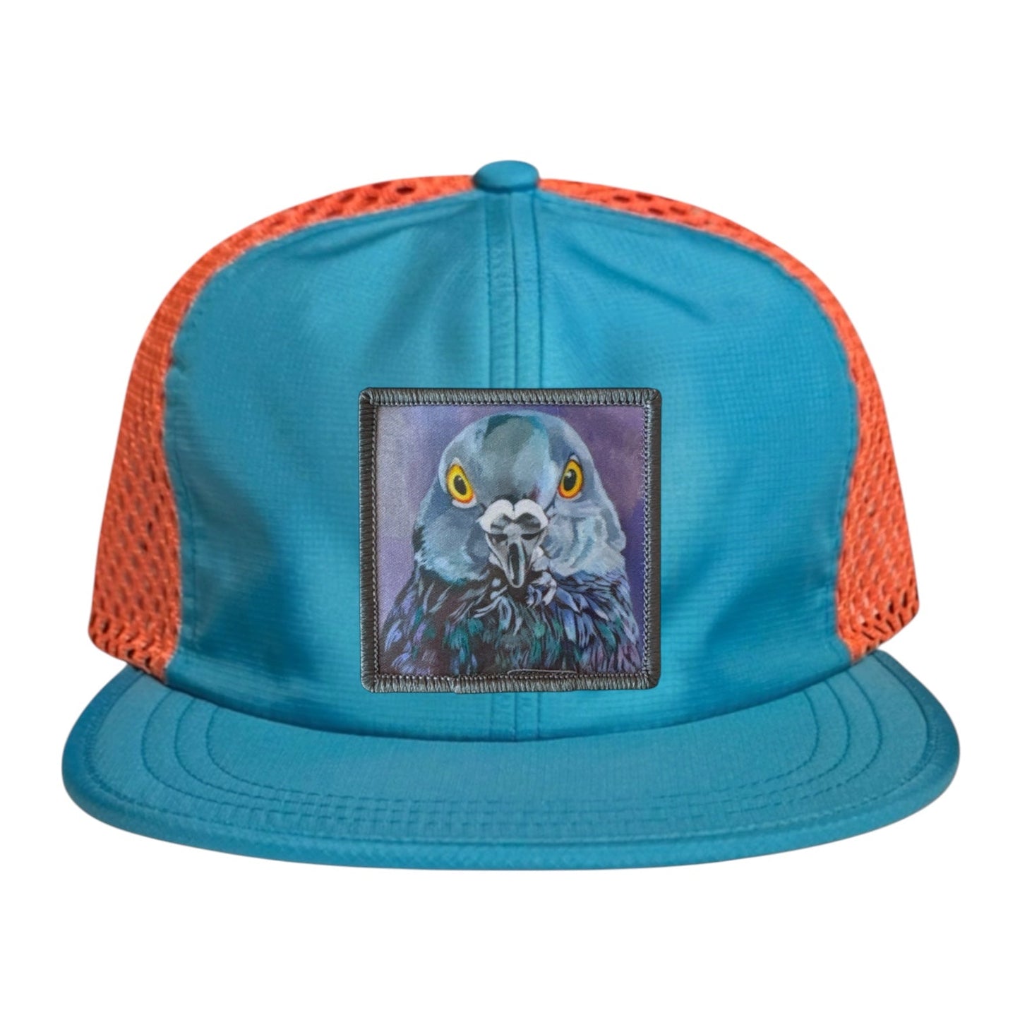 Wide Set Mesh Cap Orange/ Teal