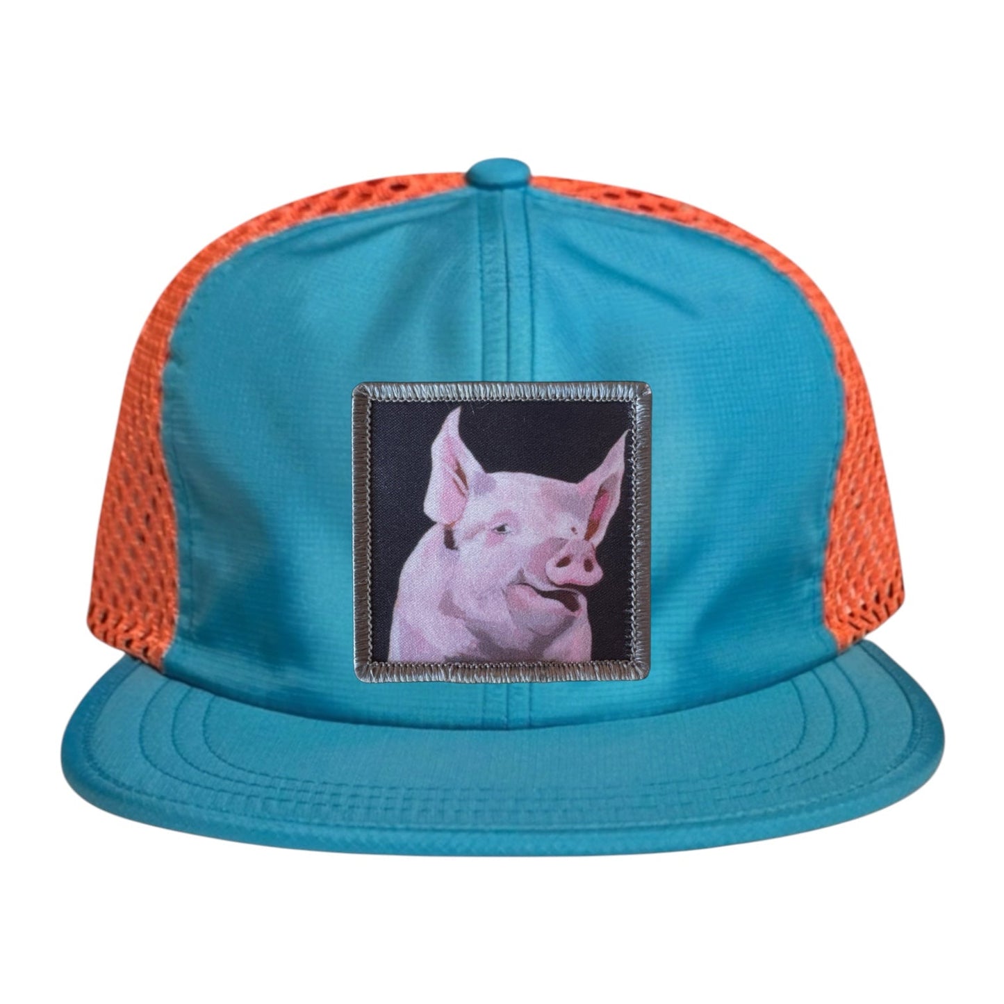 Wide Set Mesh Cap Orange/ Teal