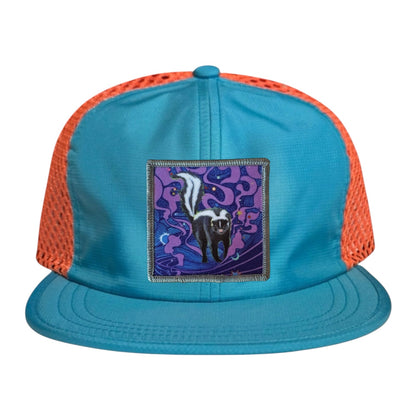 Wide Set Mesh Cap Orange/ Teal