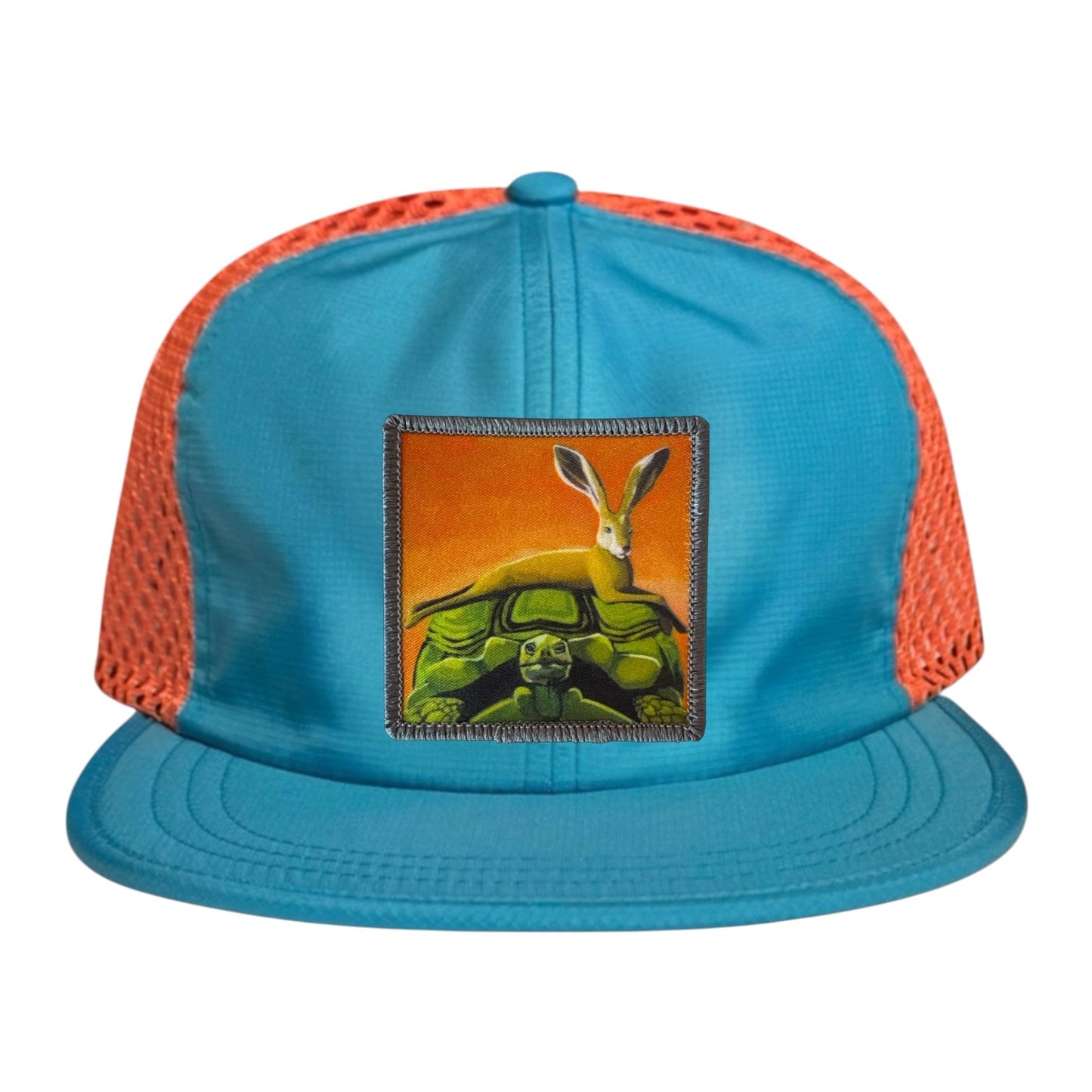 Wide Set Mesh Cap Orange/ Teal