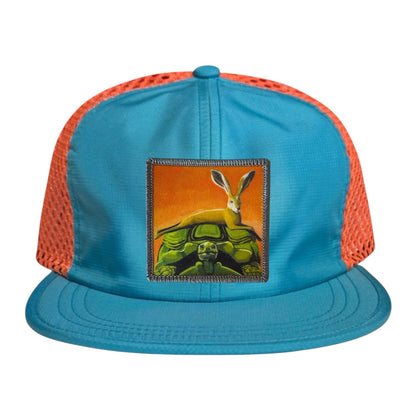 Wide Set Mesh Cap Orange/ Teal
