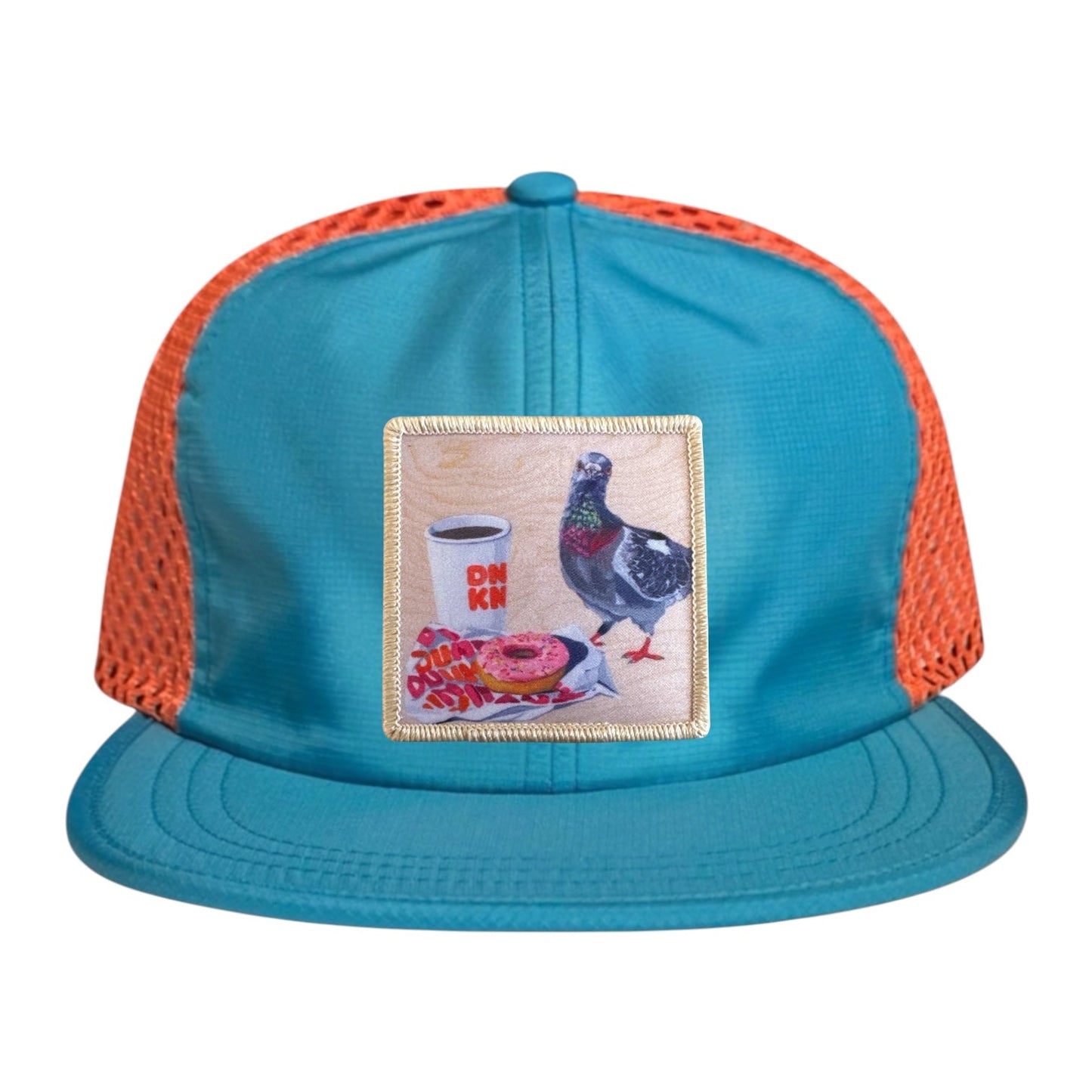 Wide Set Mesh Cap Orange/ Teal