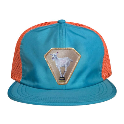 Wide Set Mesh Cap Orange/ Teal