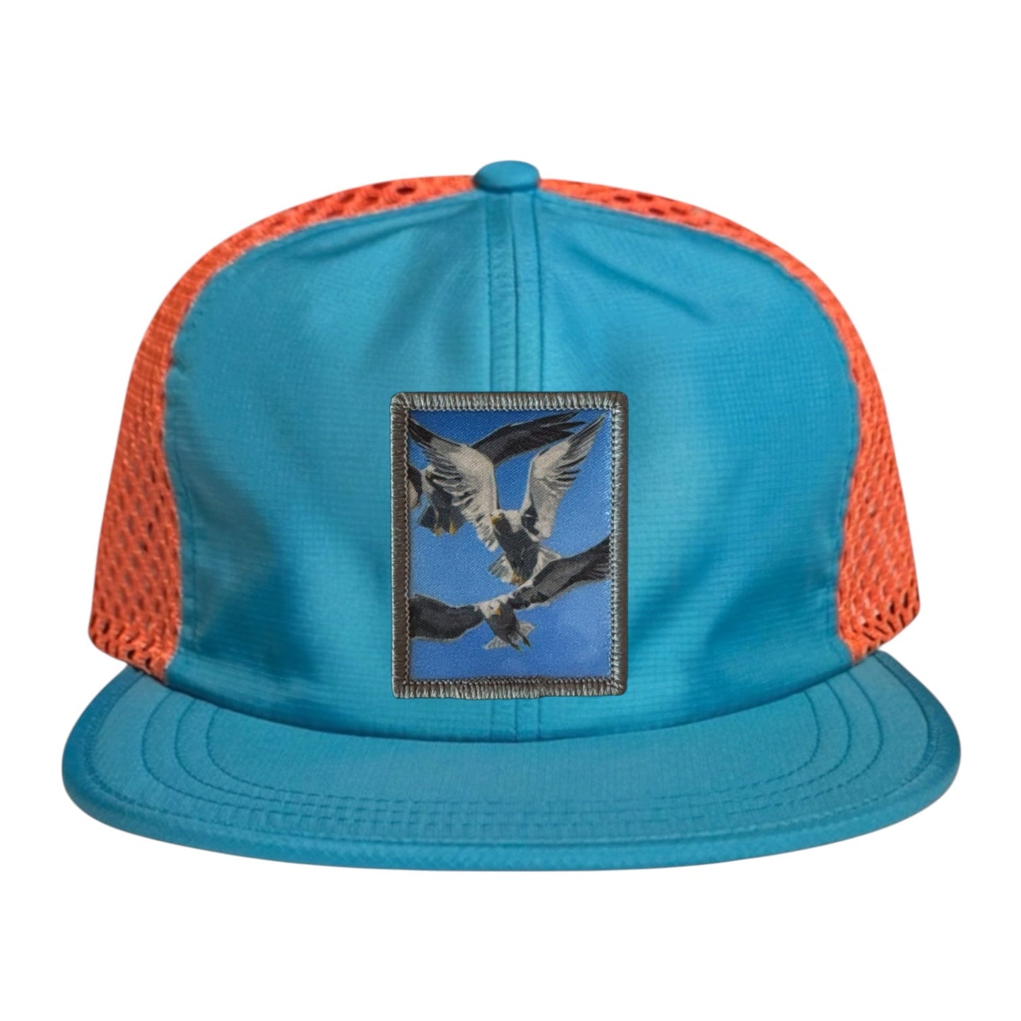 Wide Set Mesh Cap Orange/ Teal