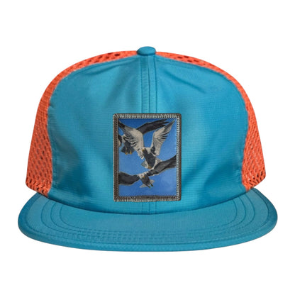 Wide Set Mesh Cap Orange/ Teal