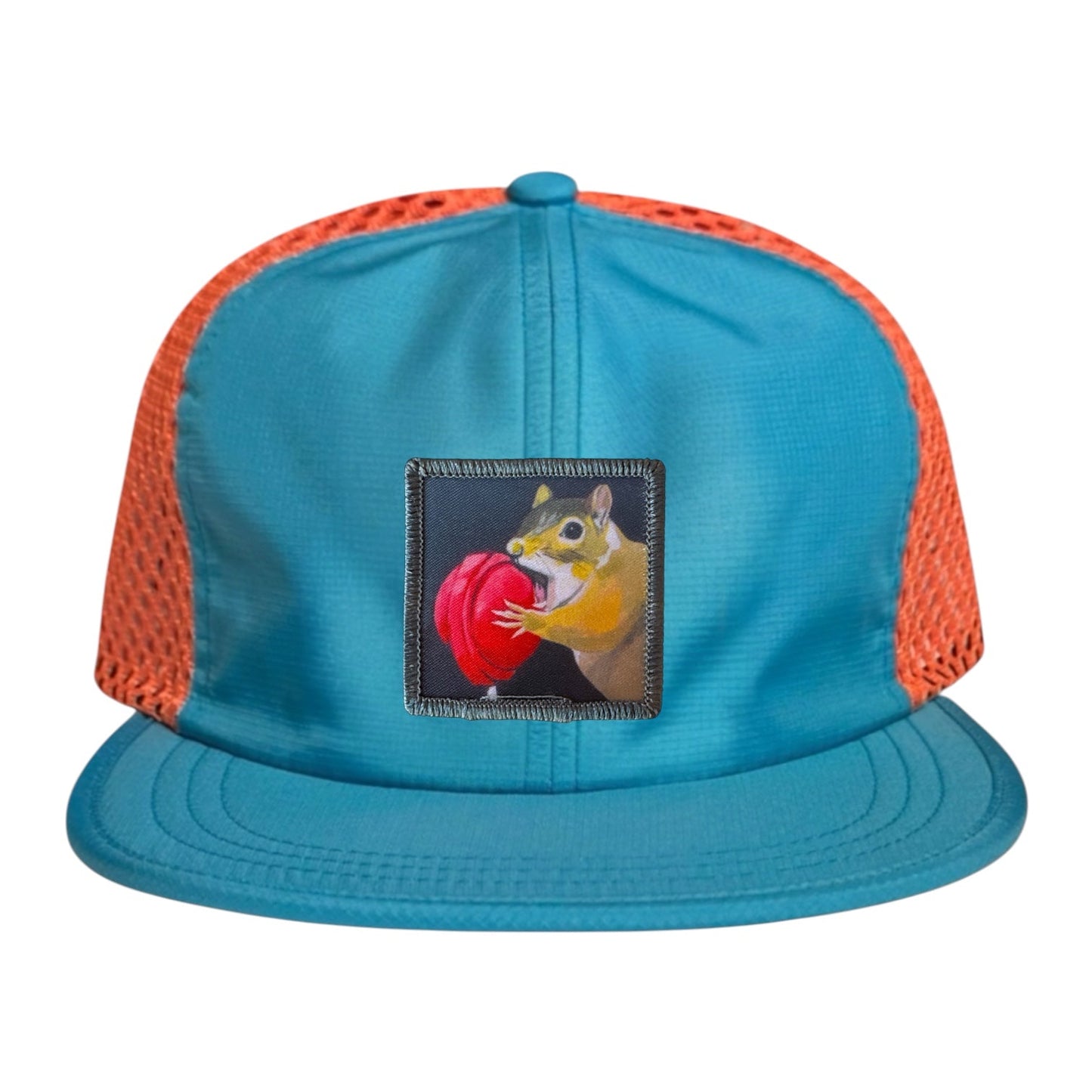 Wide Set Mesh Cap Orange/ Teal
