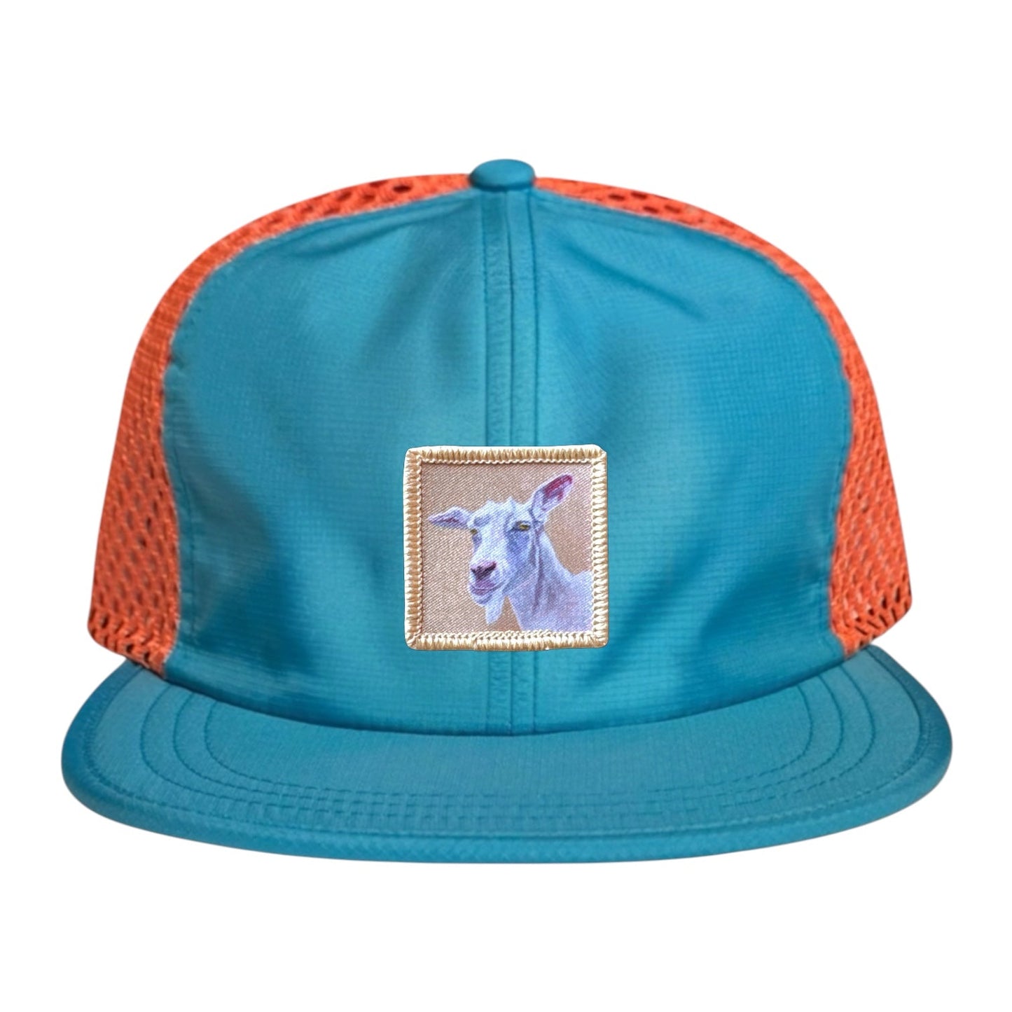 Wide Set Mesh Cap Orange/ Teal