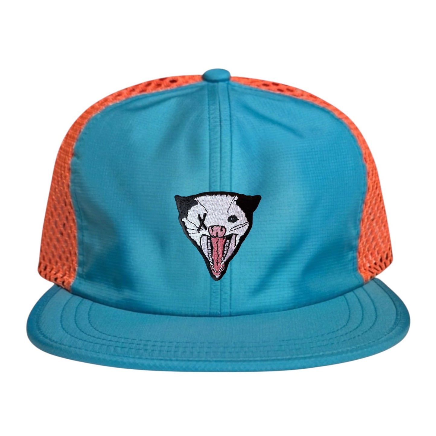 Wide Set Mesh Cap Orange/ Teal