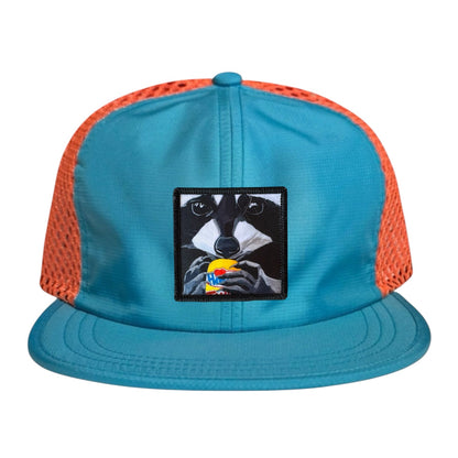 Wide Set Mesh Cap Orange/ Teal