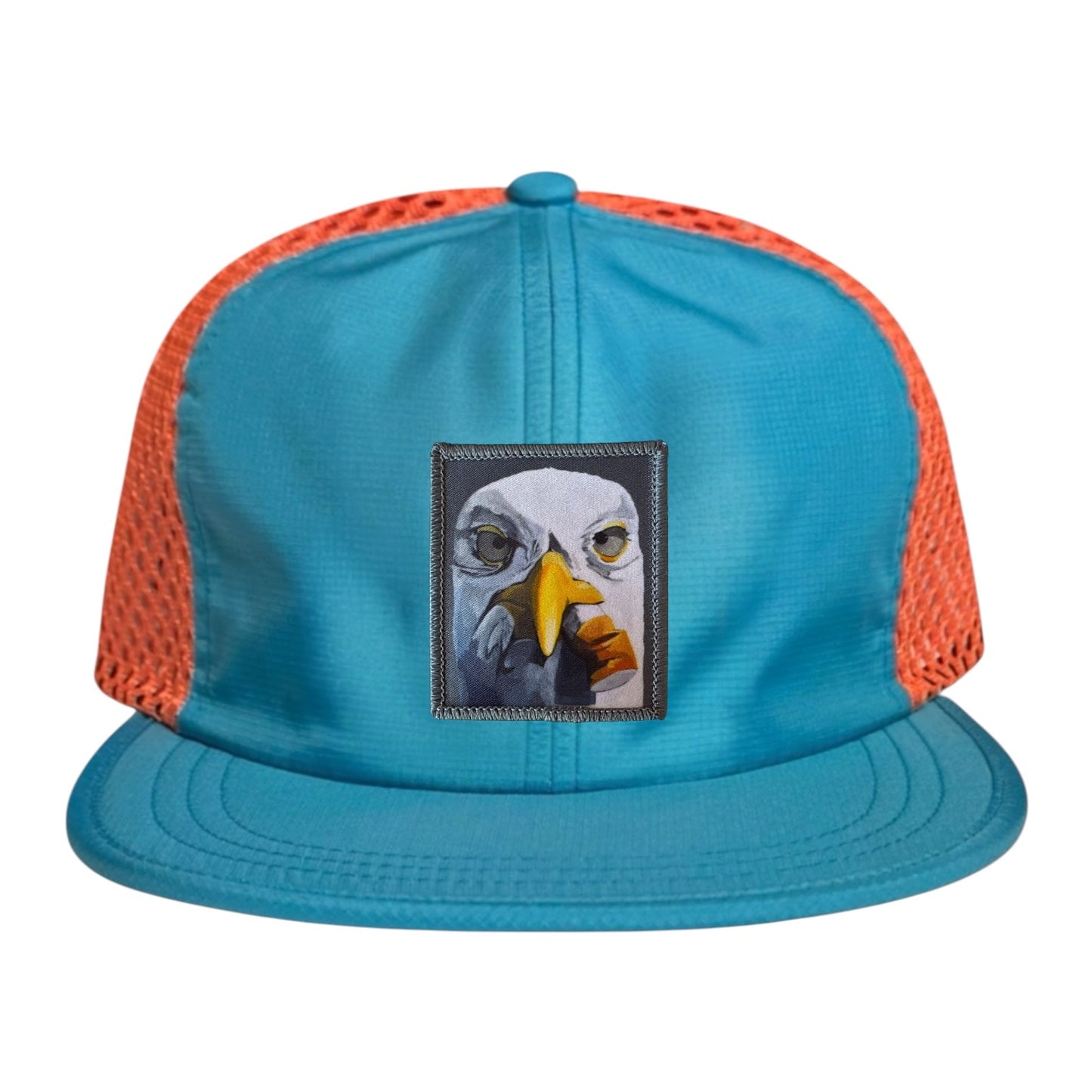 Wide Set Mesh Cap Orange/ Teal