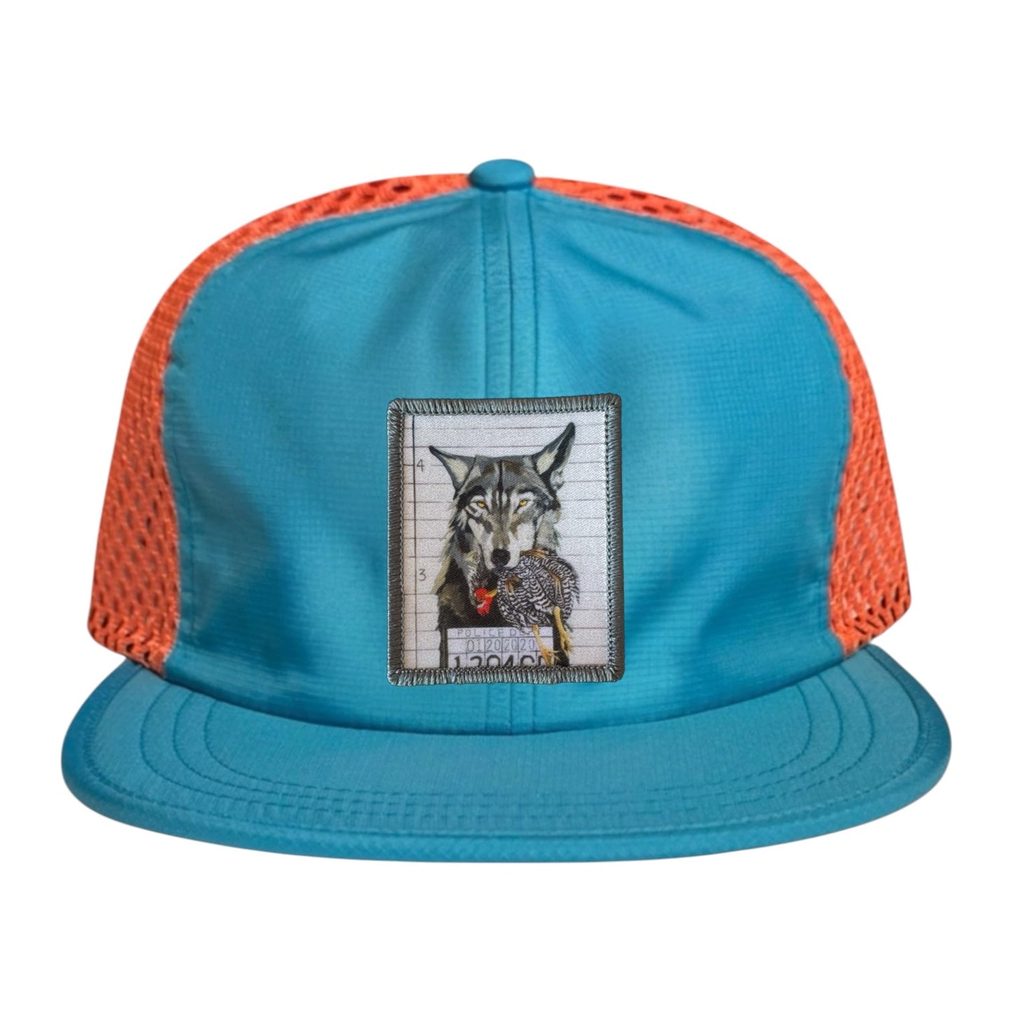 Wide Set Mesh Cap Orange/ Teal