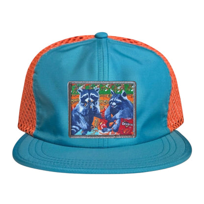 Wide Set Mesh Cap Orange/ Teal