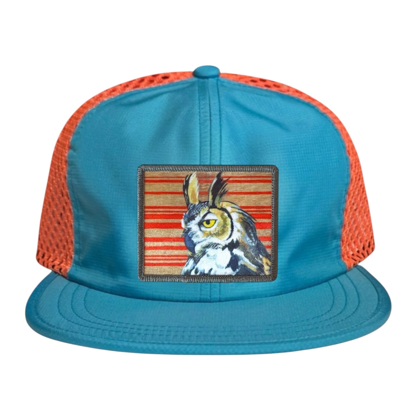 Wide Set Mesh Cap Orange/ Teal