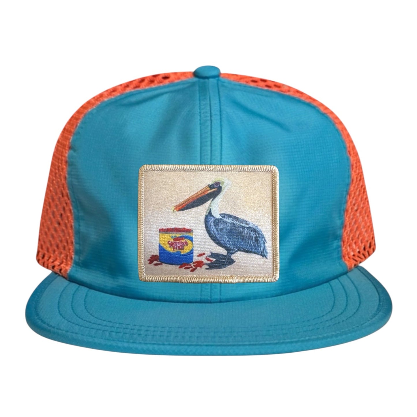 Wide Set Mesh Cap Orange/ Teal